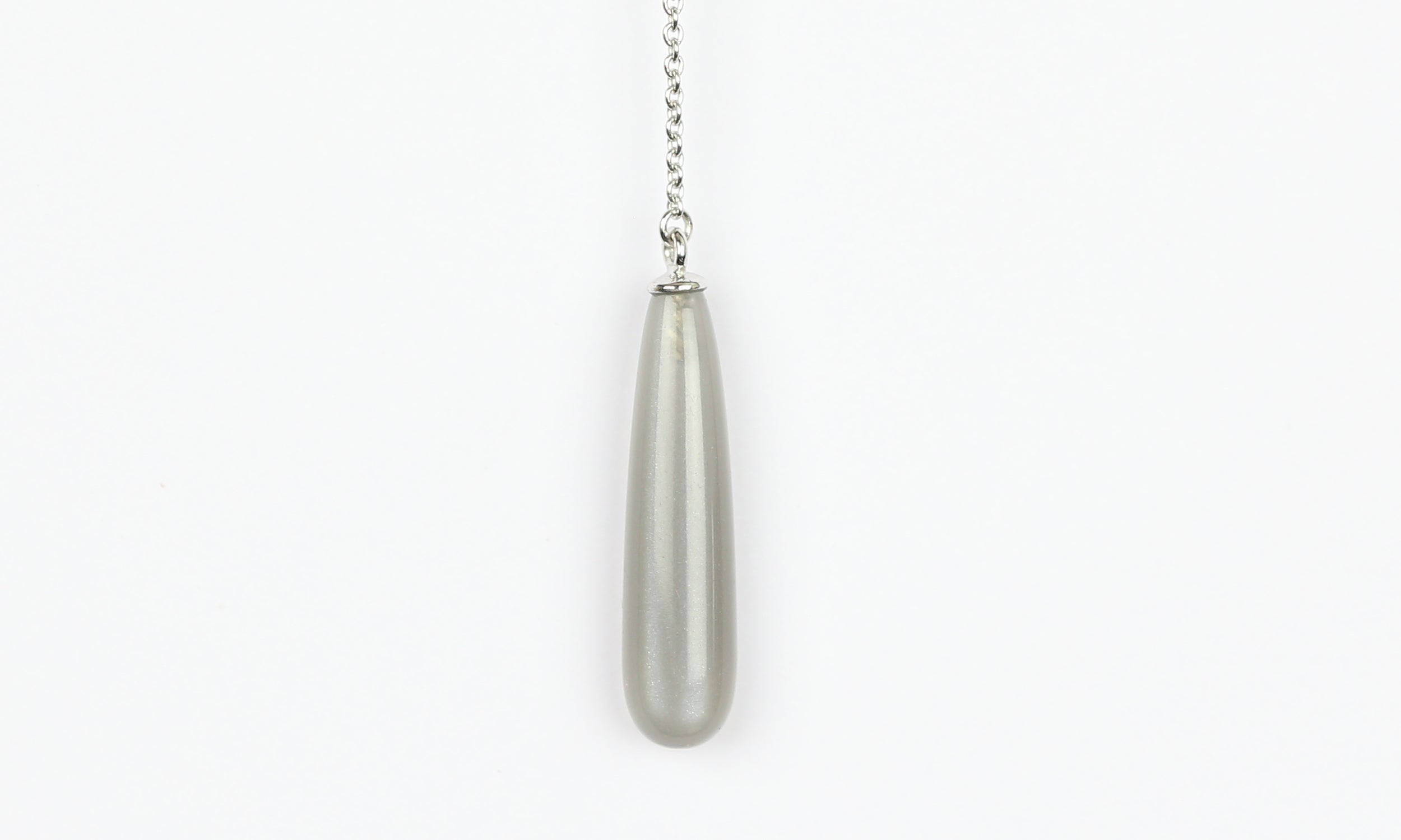 Drop Grå Månesten - Silver